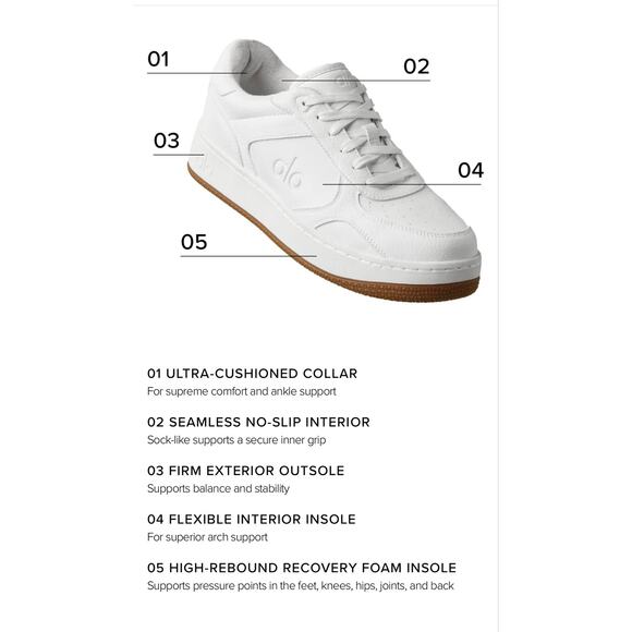 ALO Recovery Mode Sneaker. Men\'s US Size 11.5 color Natural White. NWT\'s main image 7